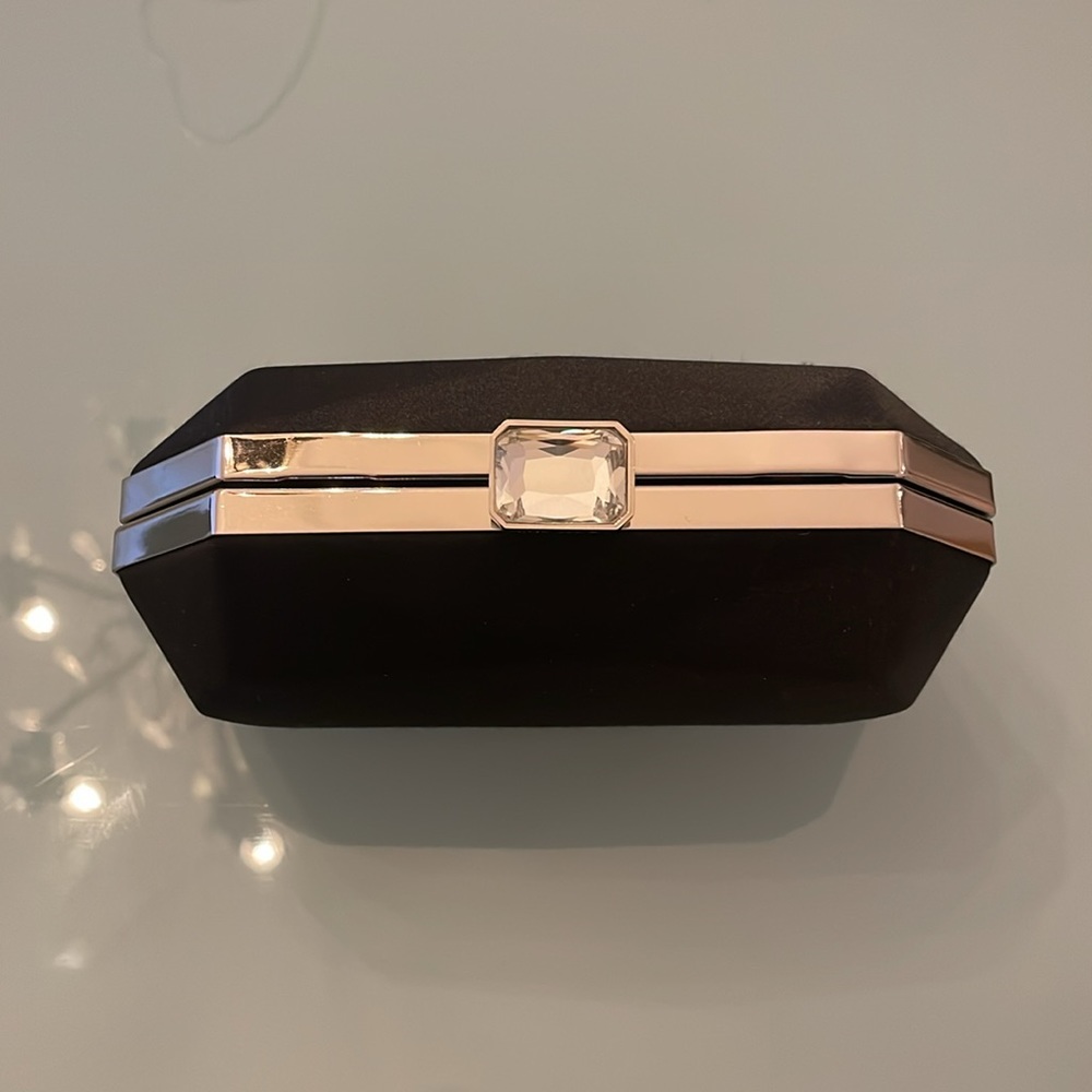 Black Satin Nine West Clutch - Picture 2 of 6